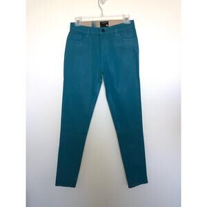 Uniq Teal Wax Coated Skinny Jeans - S